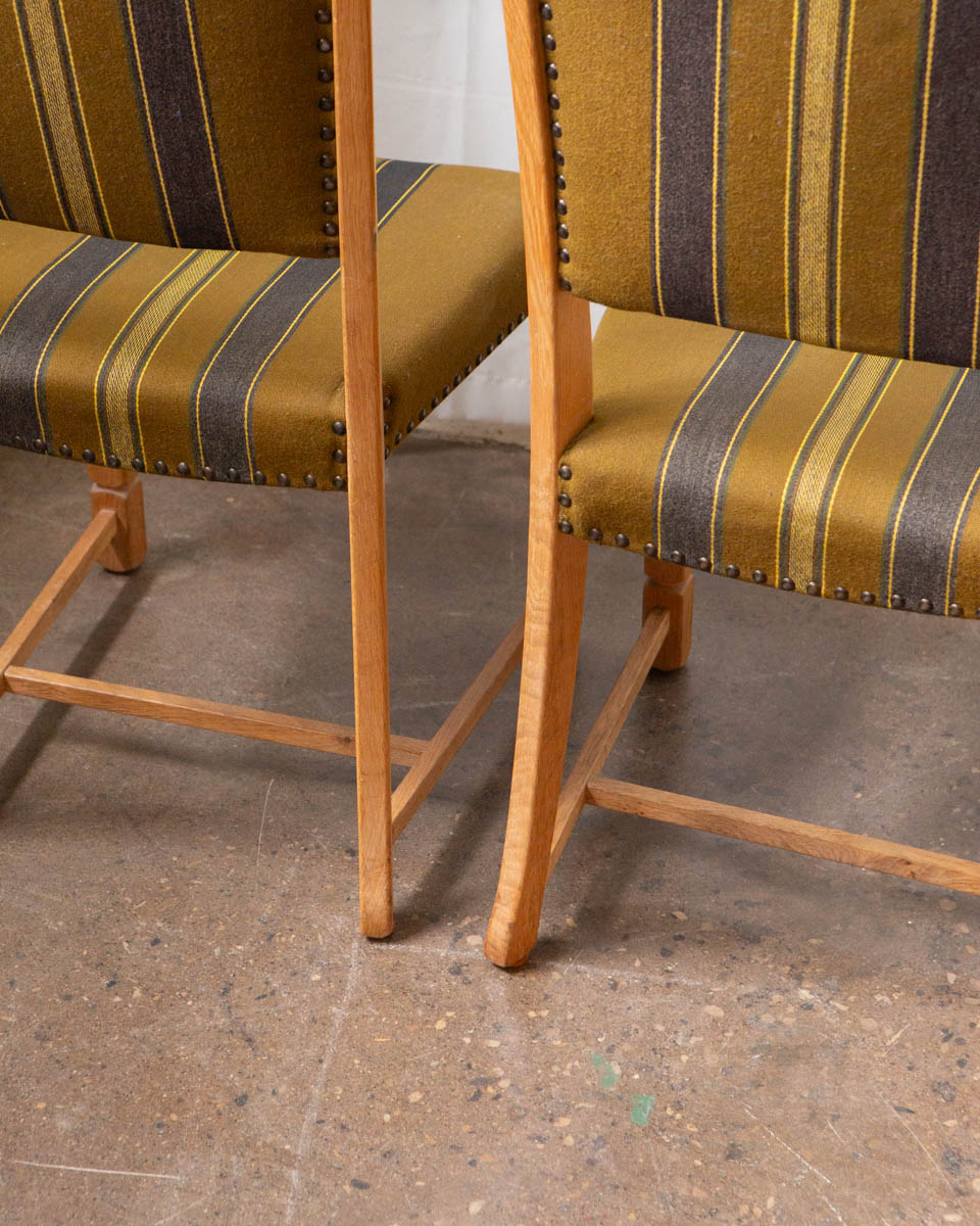 Set of Six Danish Modern Oak Dining Chairs in the Style of Henning Kjærnulf — 1970s