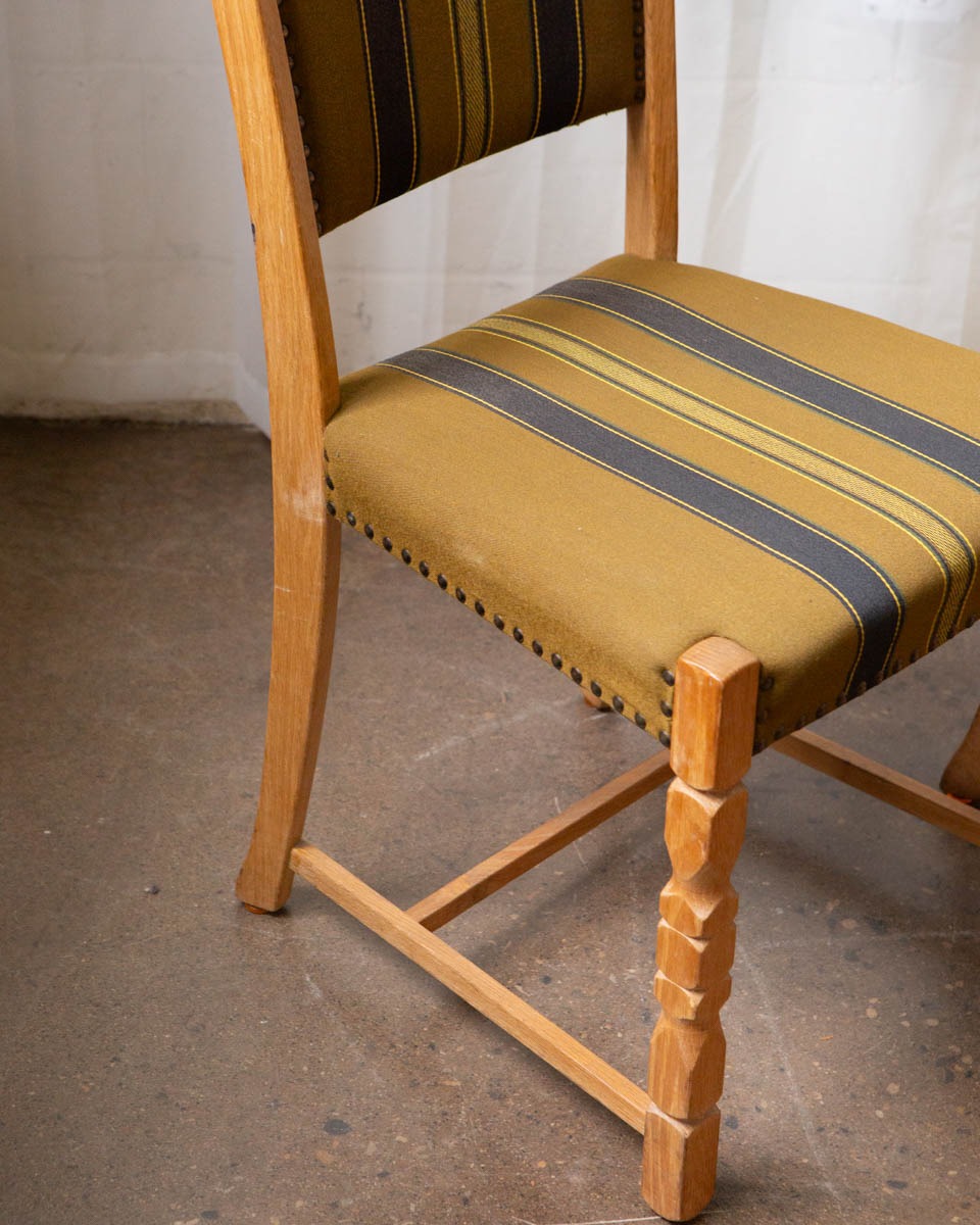Set of Six Danish Modern Oak Dining Chairs in the Style of Henning Kjærnulf — 1970s