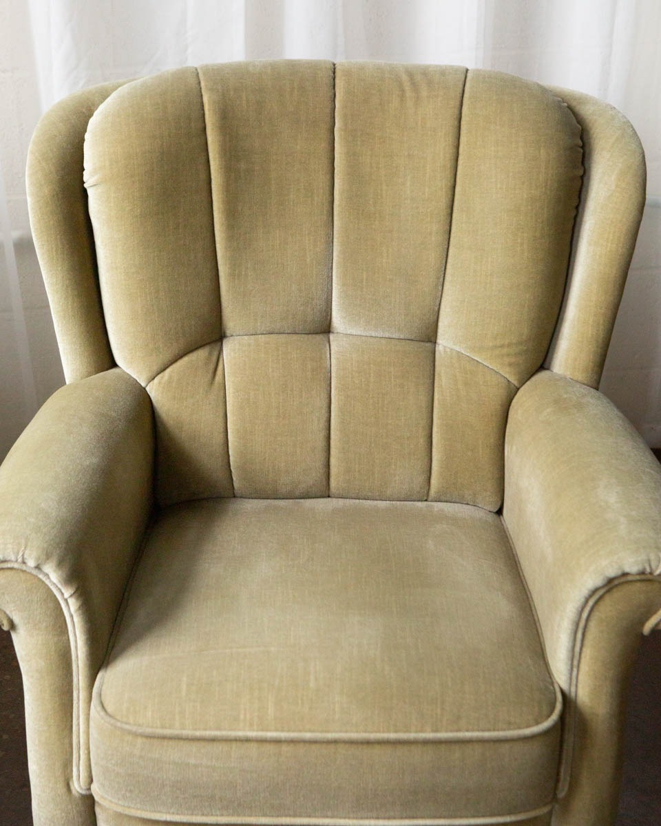 Pair of Danish Mid-Century Velour Lounge Chairs — 1970s