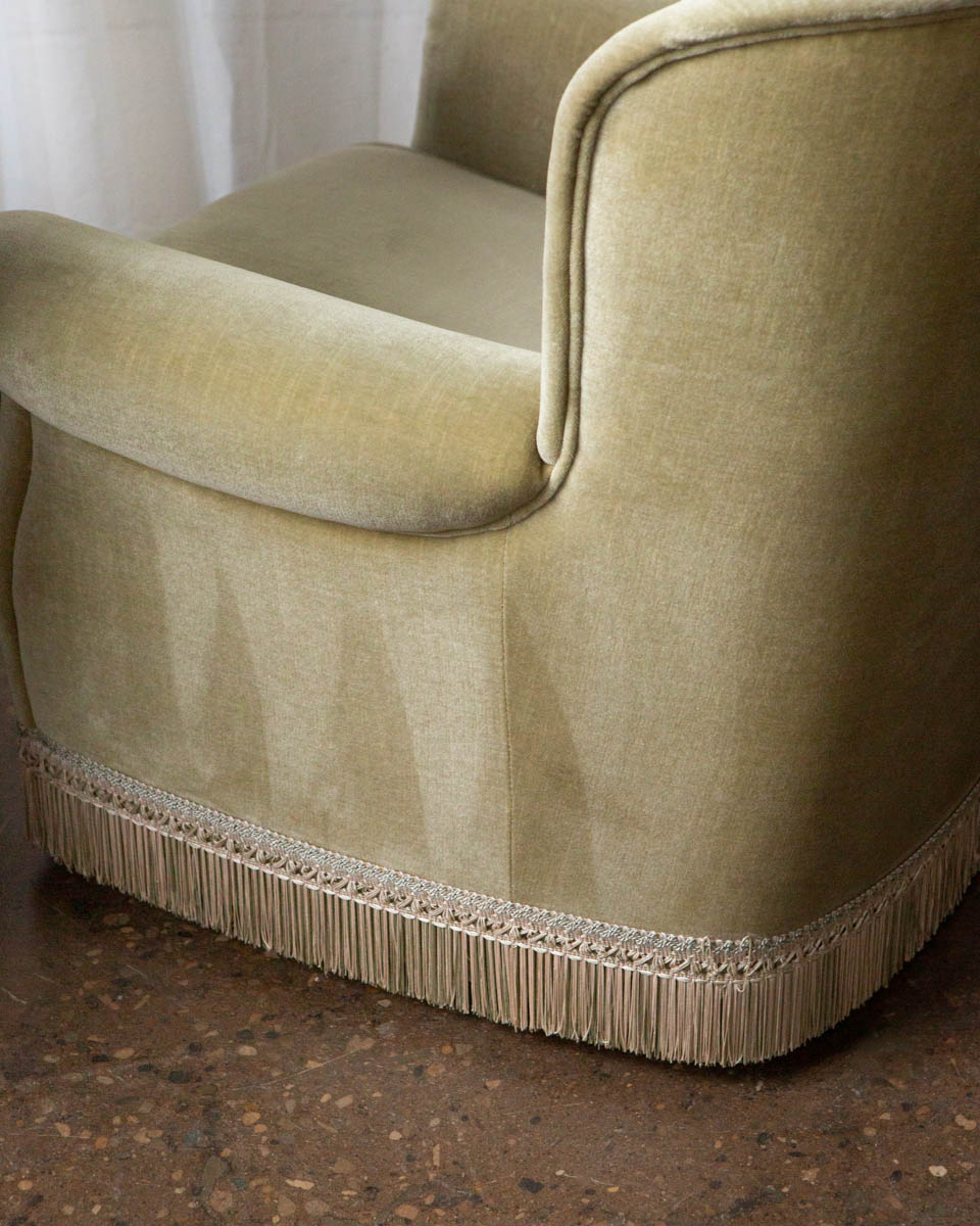 Pair of Danish Mid-Century Velour Lounge Chairs — 1970s