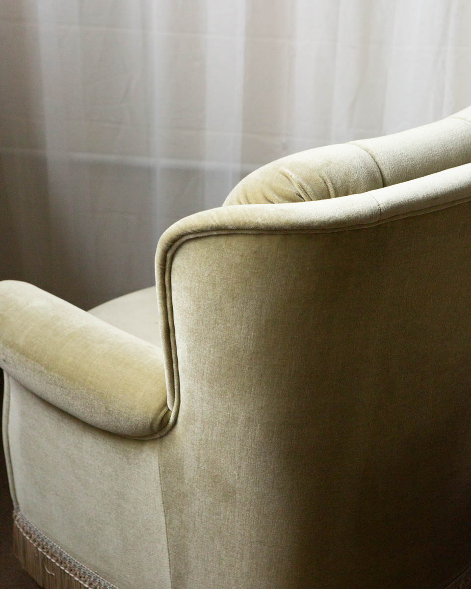 Pair of Danish Mid-Century Velour Lounge Chairs — 1970s