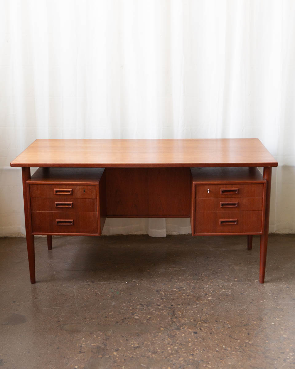 HP Hansen Danish Teak Writing Desk — 1960s