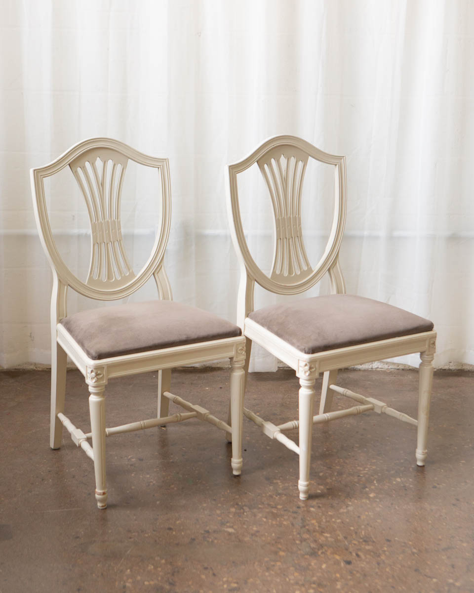 Set of Seven Swedish Gustavian-Style Painted Dining Chairs — 20th Century