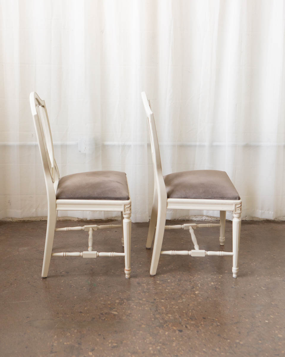 Set of Seven Swedish Gustavian-Style Painted Dining Chairs — 20th Century