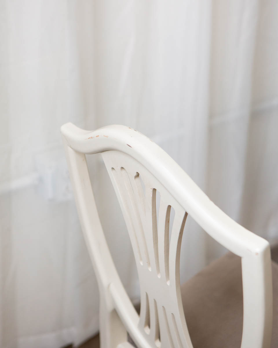 Set of Seven Swedish Gustavian-Style Painted Dining Chairs — 20th Century