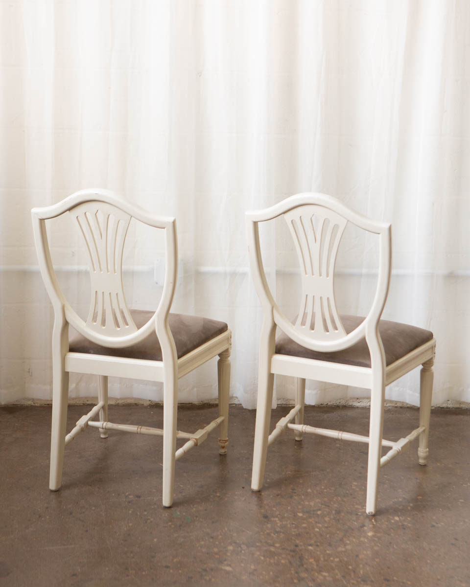 Set of Seven Swedish Gustavian-Style Painted Dining Chairs — 20th Century