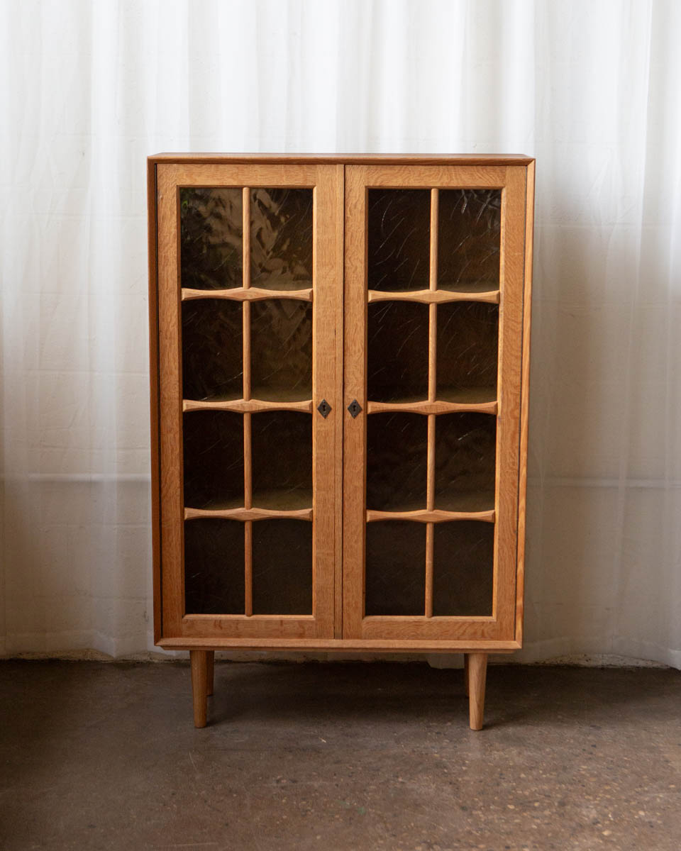 Danish Oak Bookcase Cabinet