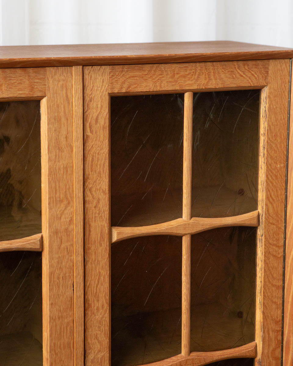 Danish Oak Bookcase Cabinet
