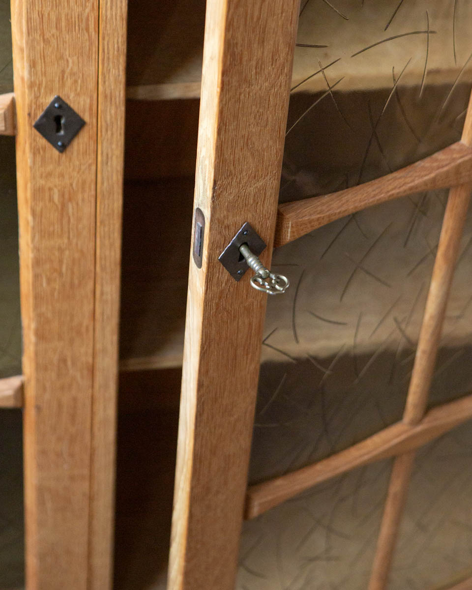 Danish Oak Bookcase Cabinet