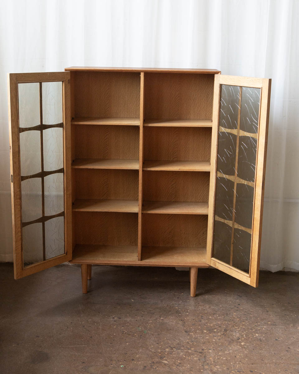 Danish Oak Bookcase Cabinet