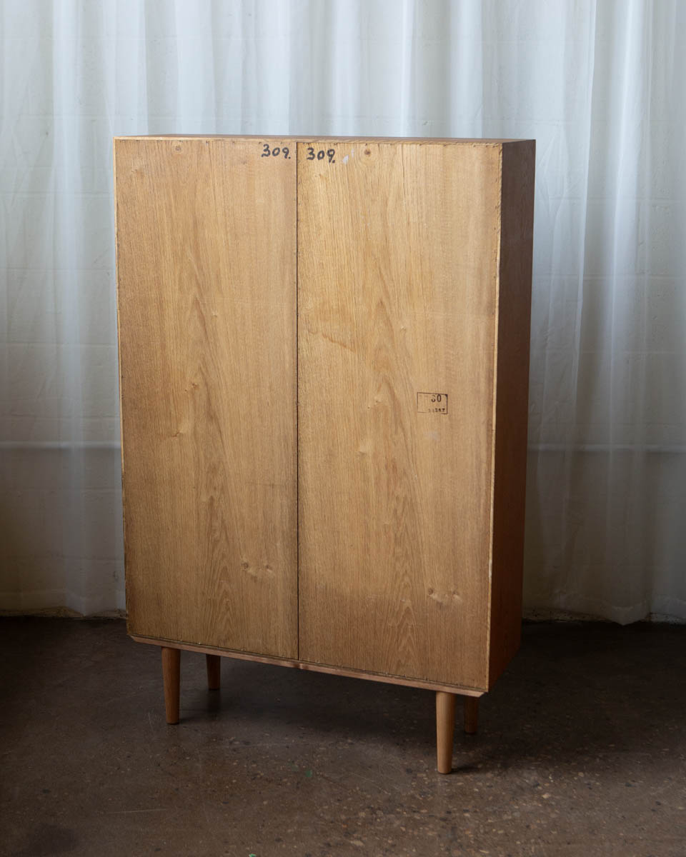 Danish Oak Bookcase Cabinet