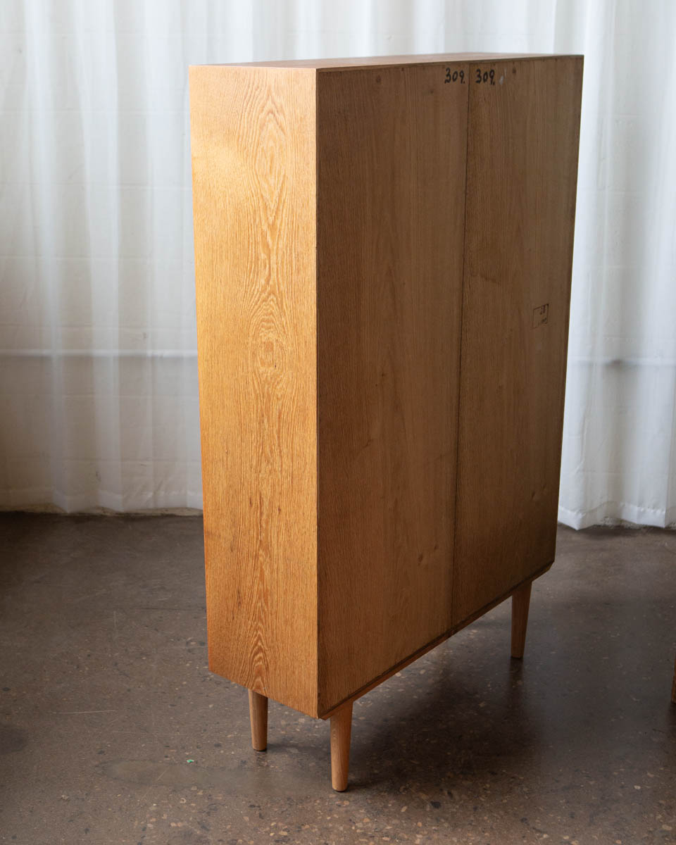 Danish Oak Bookcase Cabinet