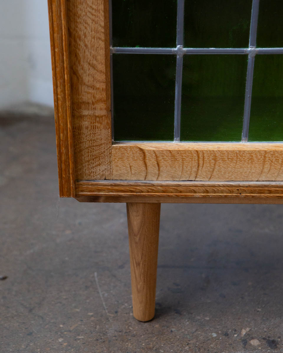 Kjærnulf Style Danish Oak & Stained Glass Cabinet