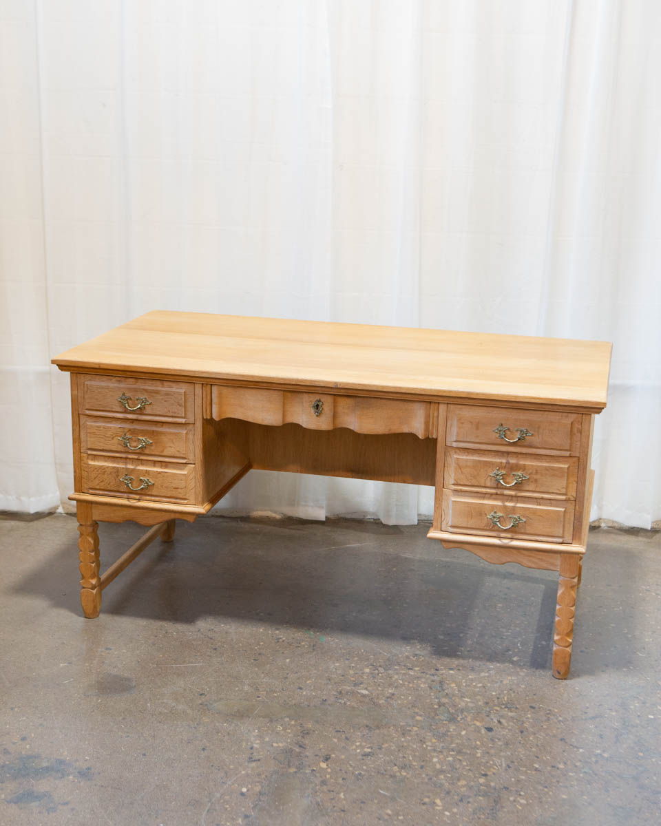 Attr. Henning Kjærnulf Danish Oak Writing Desk — c. 1970s