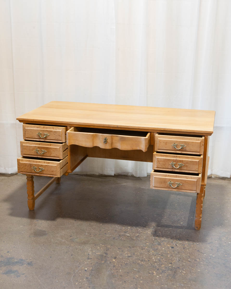 Attr. Henning Kjærnulf Danish Oak Writing Desk — c. 1970s