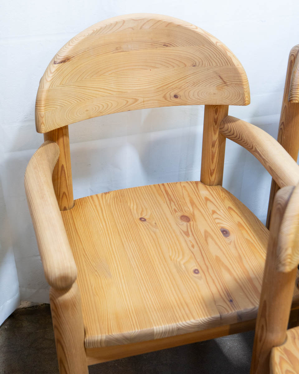 Set of 6 Danish Pine Dining Chairs, Style of Daumiller — c. 1970s - Image 6