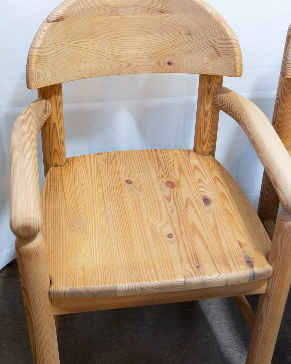 Set of 6 Danish Pine Dining Chairs, Style of Daumiller — c. 1970s - Image 7