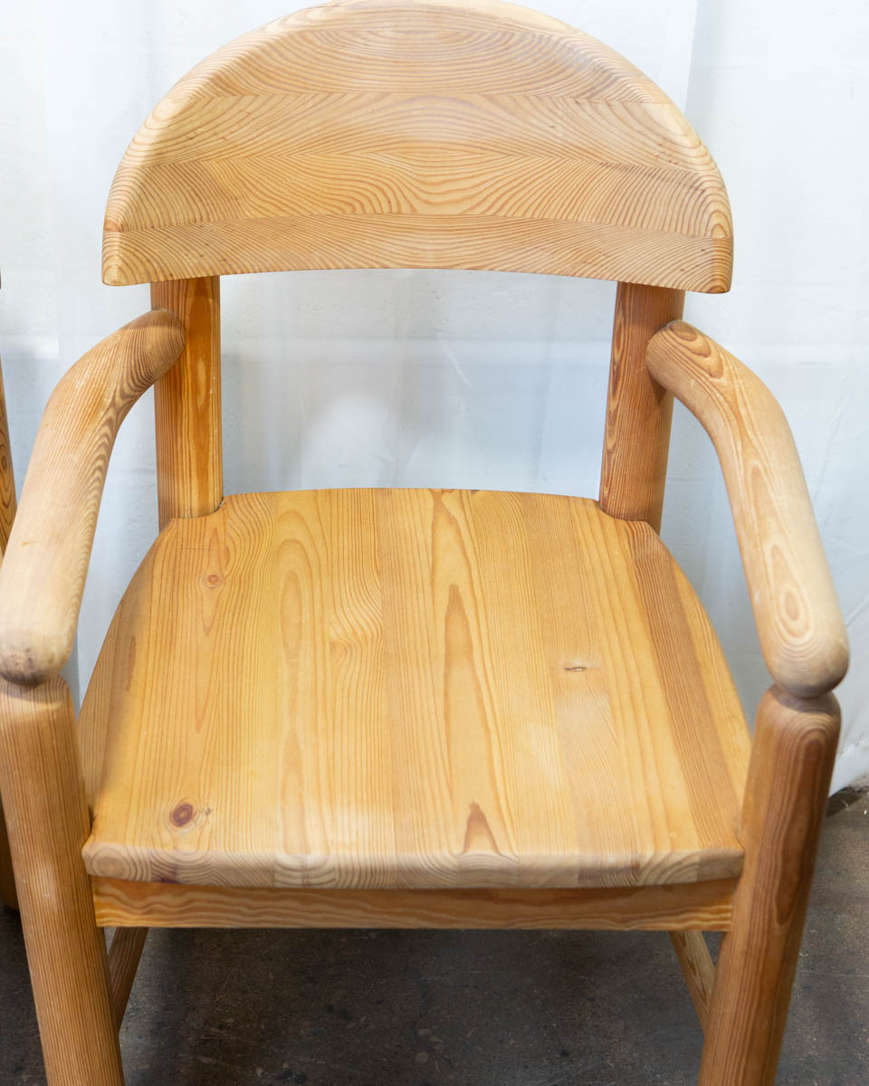 Set of 6 Danish Pine Dining Chairs, Style of Daumiller — c. 1970s - Image 9