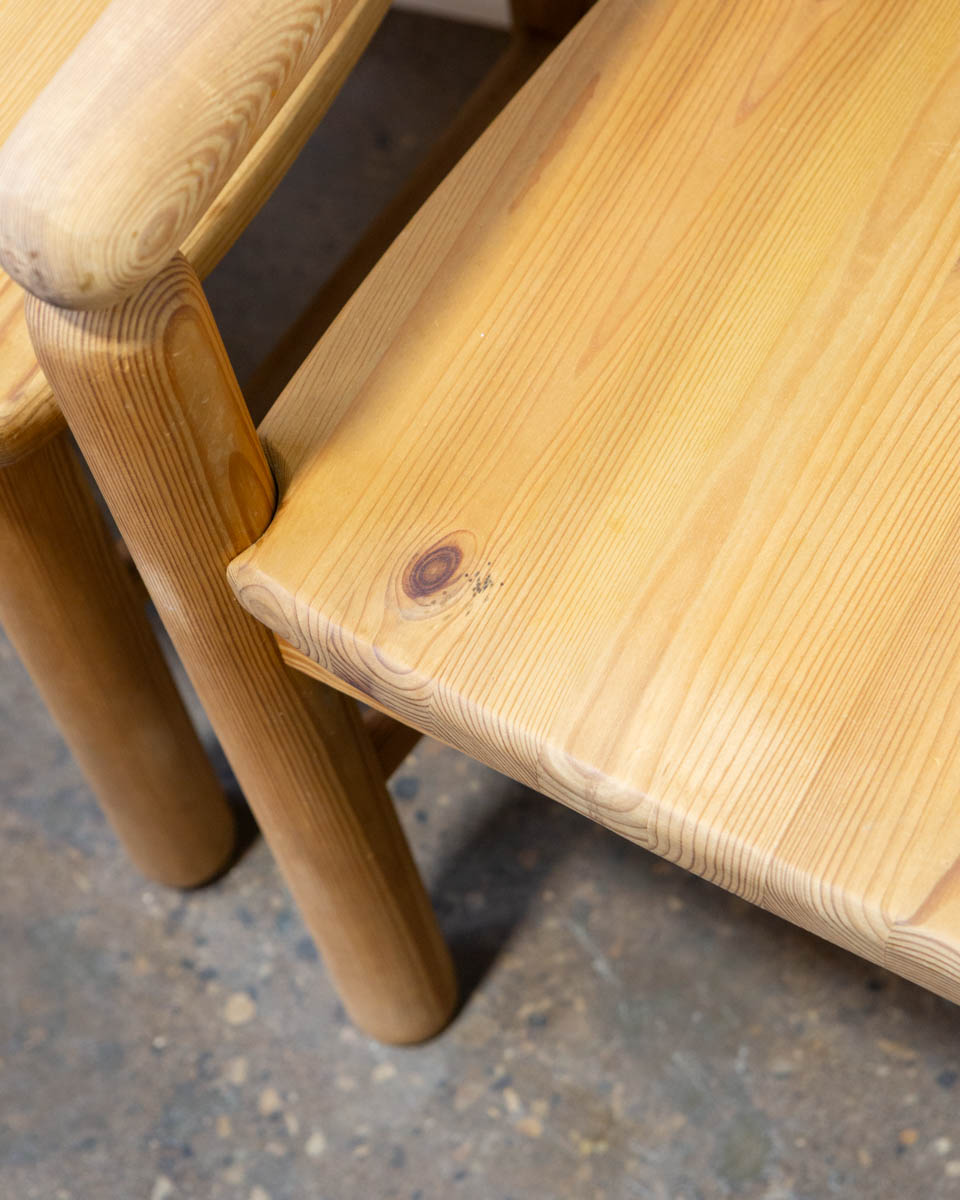 Set of 6 Danish Pine Dining Chairs, Style of Daumiller — c. 1970s - Image 10