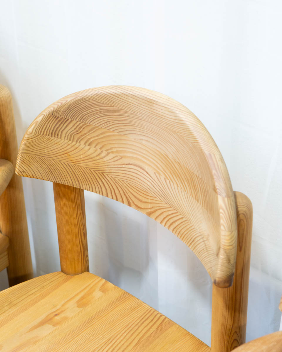 Set of 6 Danish Pine Dining Chairs, Style of Daumiller — c. 1970s - Image 11