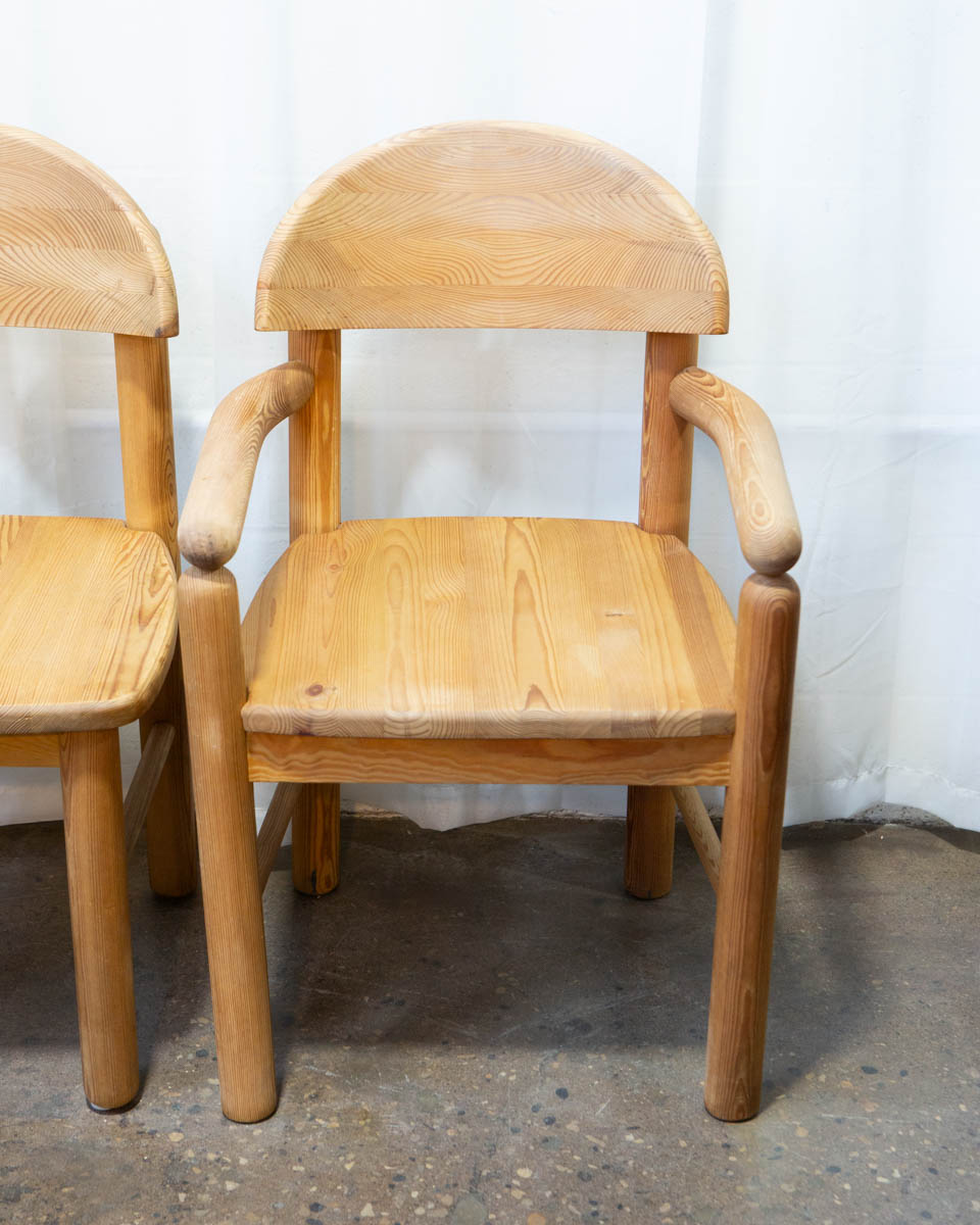 Set of 6 Danish Pine Dining Chairs, Style of Daumiller — c. 1970s - Image 12