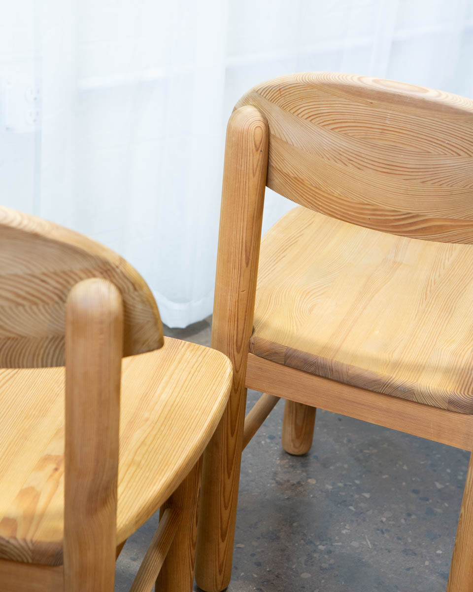 Set of 6 Danish Pine Dining Chairs, Style of Daumiller — c. 1970s - Image 20