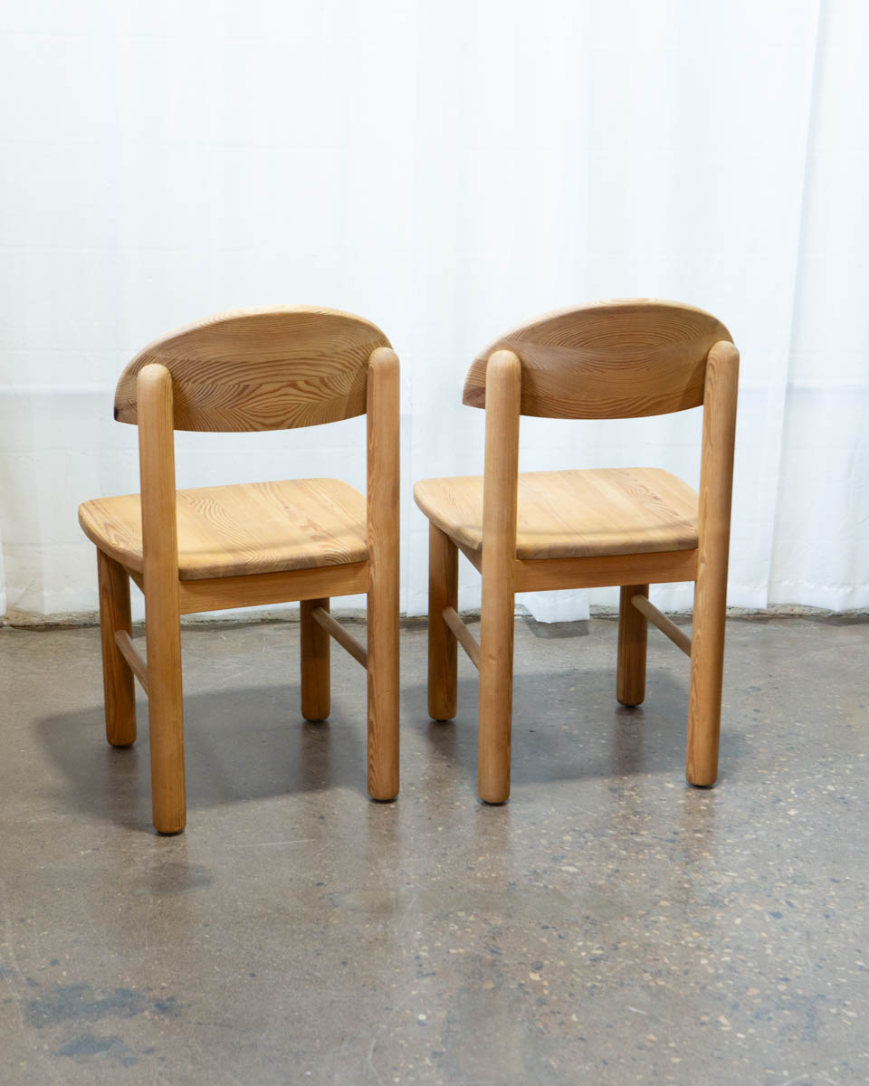Set of 6 Danish Pine Dining Chairs, Style of Daumiller — c. 1970s - Image 21