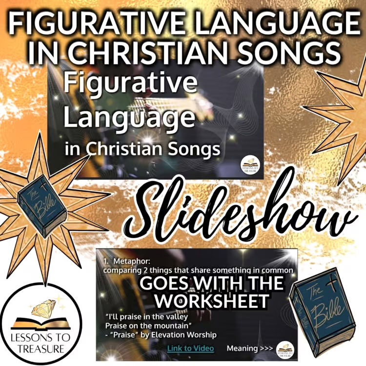Figurative Language in Christian Songs Google Slides Lesson