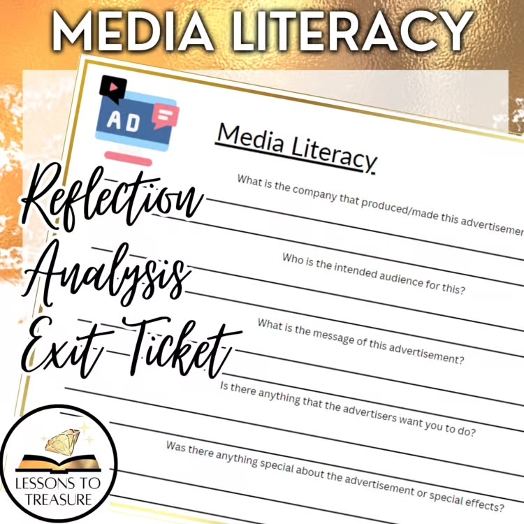 Media Literacy Advertisement Analysis Reflection Exit Ticket Review