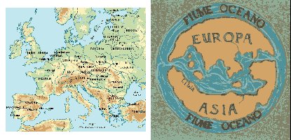 Una mappa moderna e una antica