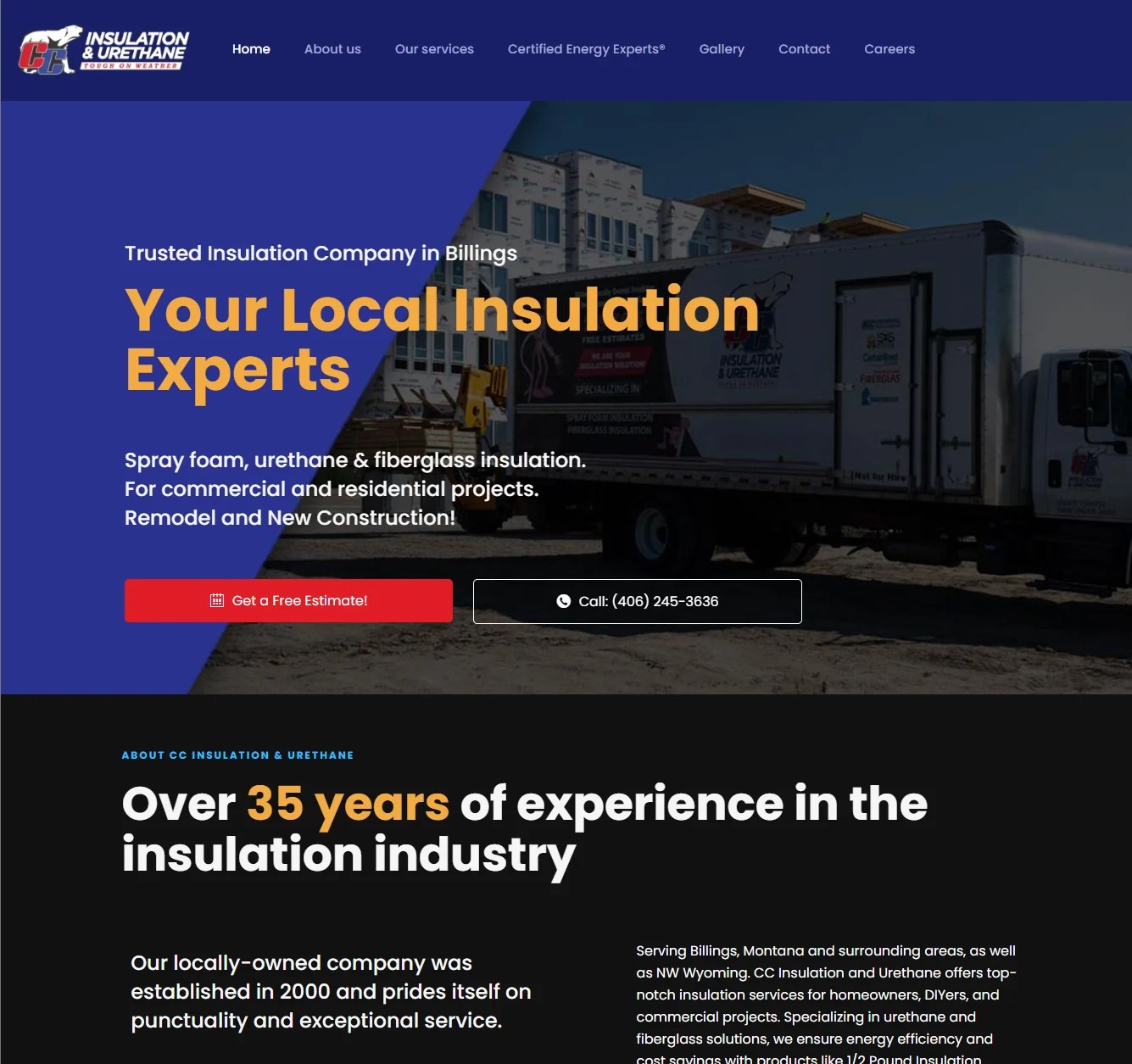 CC Insulation website by Let's Canoe