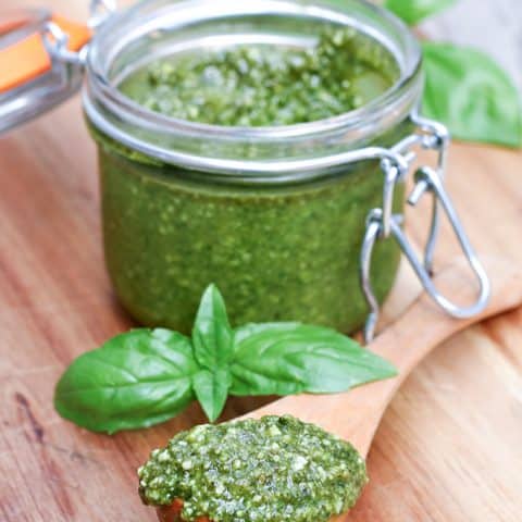 photo Almond Pesto almond basil pesto