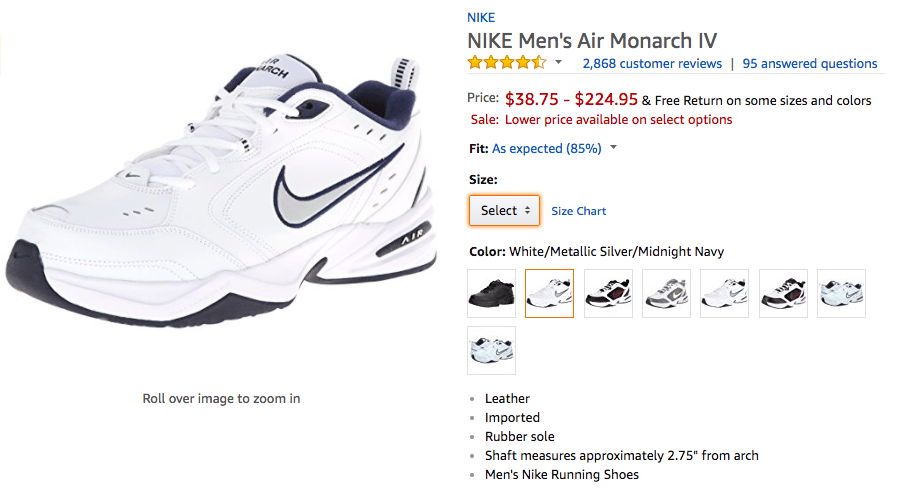 nike air monarch iv amazon