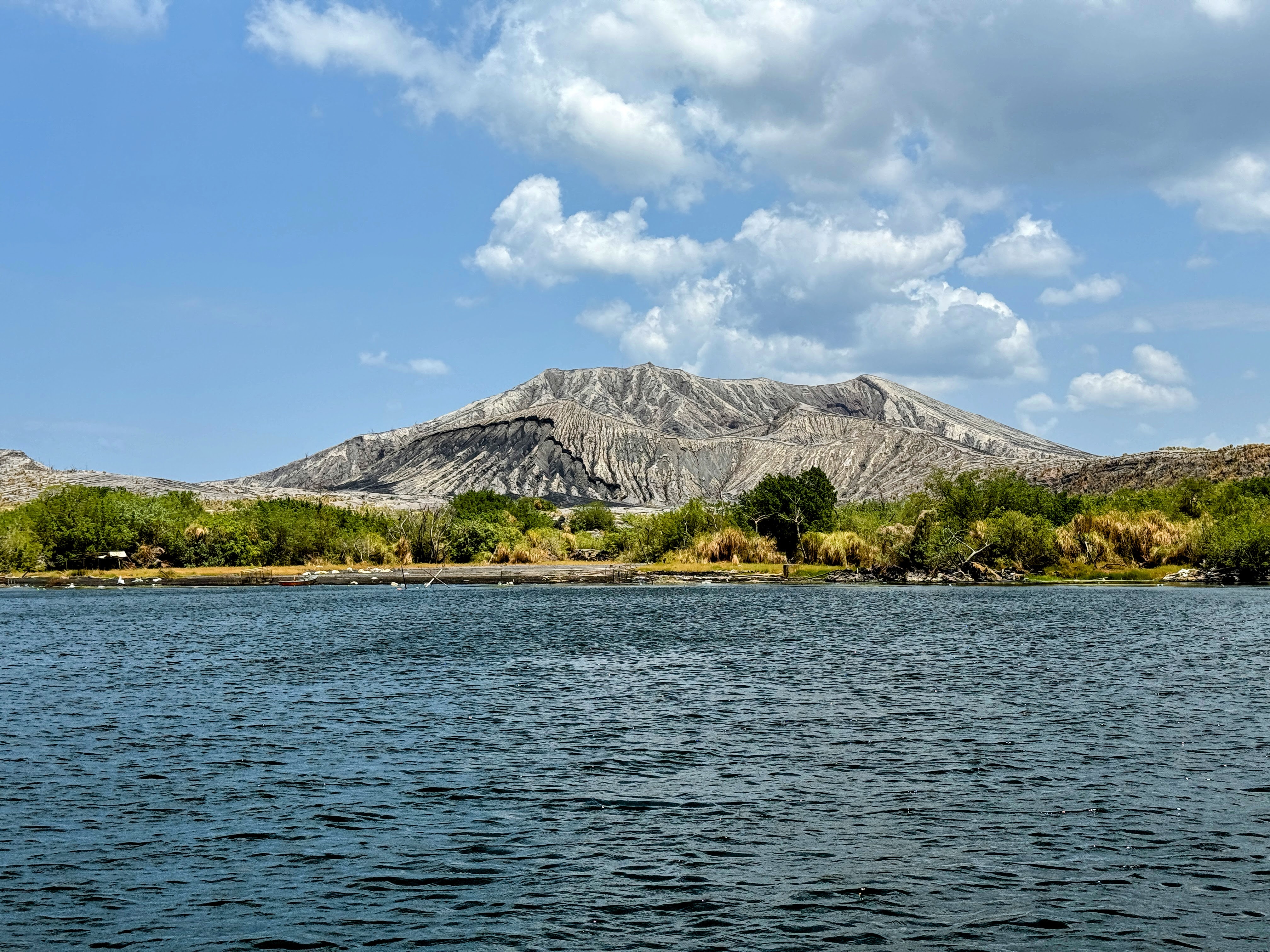 Lake in front of Taal volcano in the Philippines