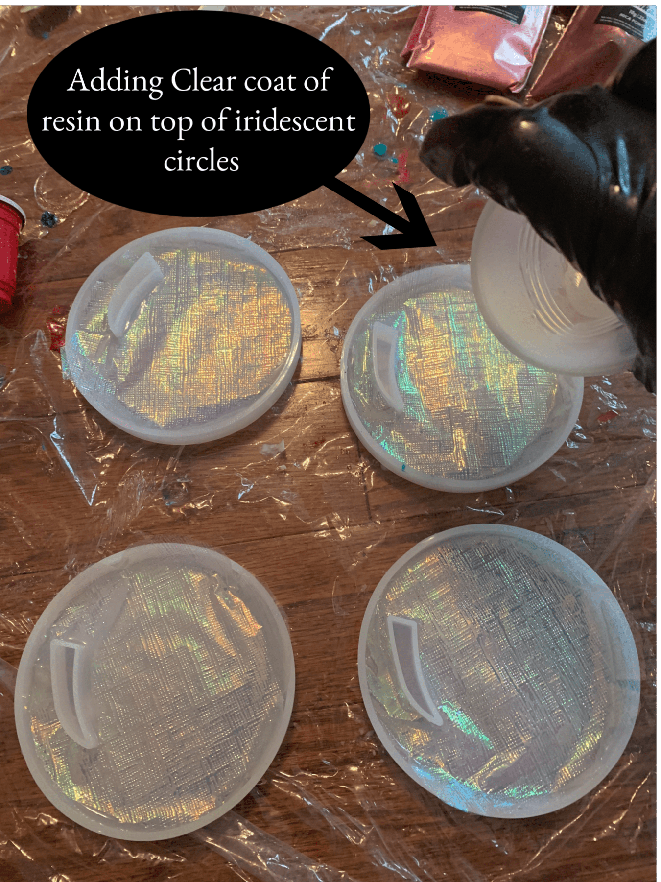 Resin Art Tutorial: How to Make Iridescent Resin Bubble Coasters - Let's  Paint Furniture!, image size:768x1024