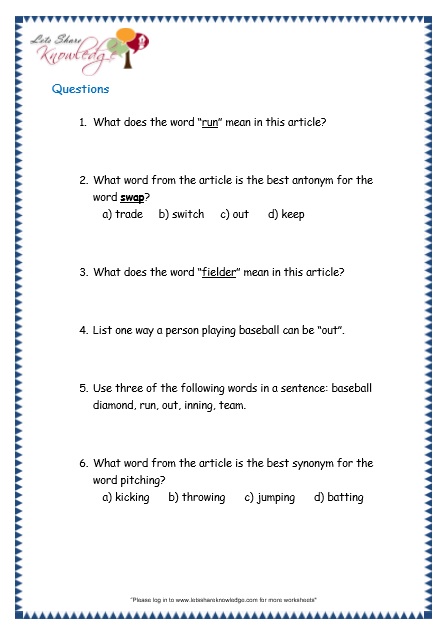 comprehensions for grade 3 ages 7 9 worksheets passage 16 lets