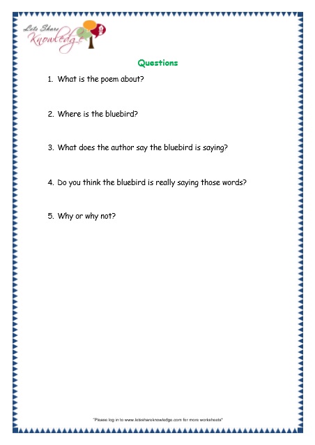 comprehensions for grade 3 ages 7 9 worksheets passage 3 lets