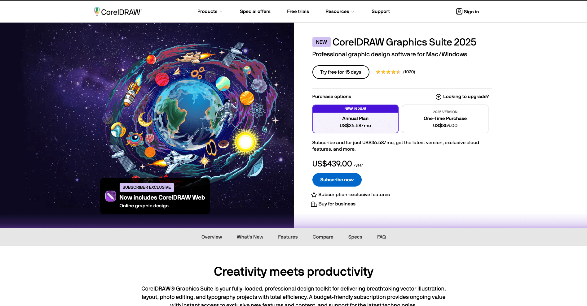 CorelDRAW Graphics Suite pricing