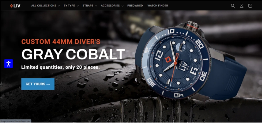 Liv Watches landing page