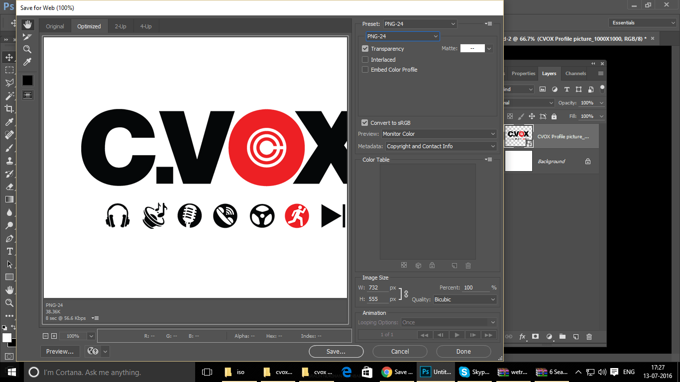 Saving the newly designed logo