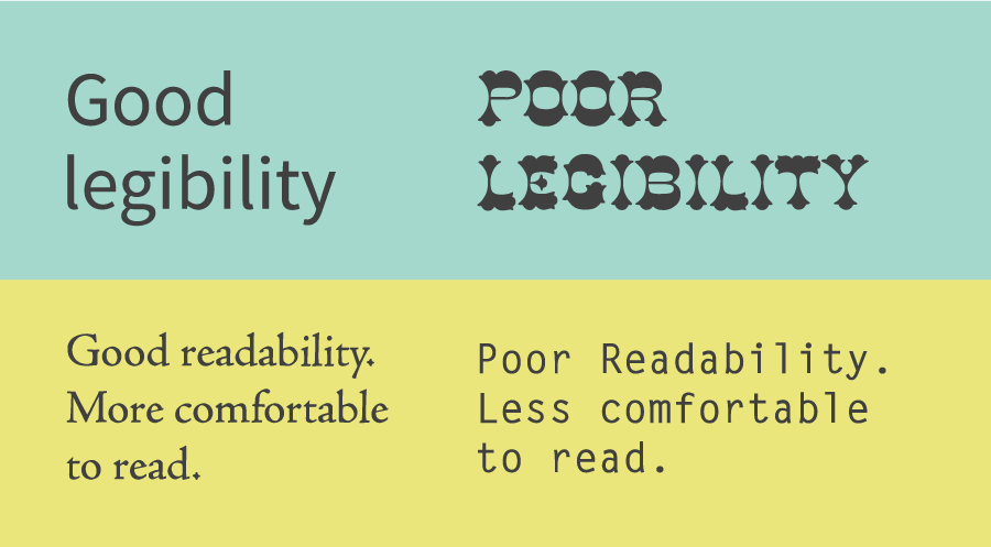 Good legibility vs. poor legibility