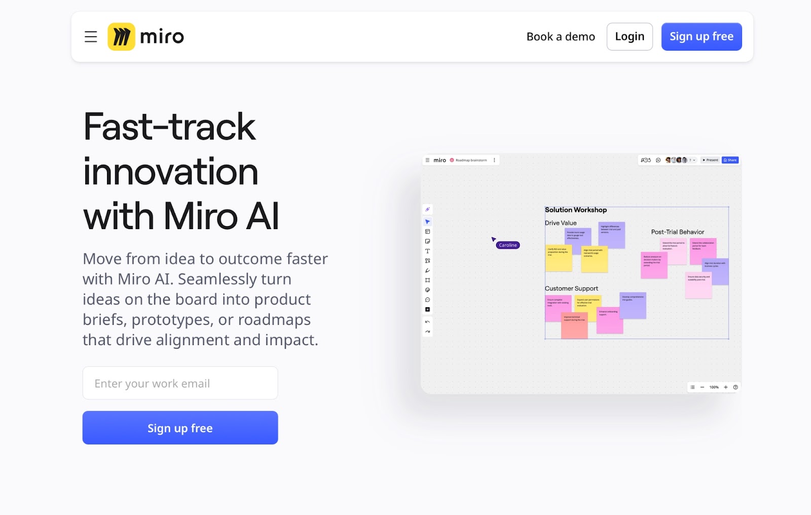 Miro homepage