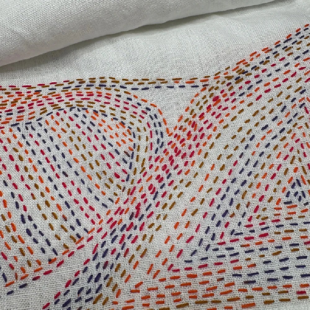 Hand stitched 100% linen tea towel by Leumesin Handmade