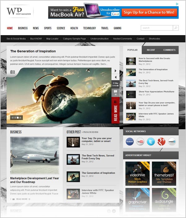 This theme comes with 10 . Premium Magazine WordPress themes | WordPress | Branding