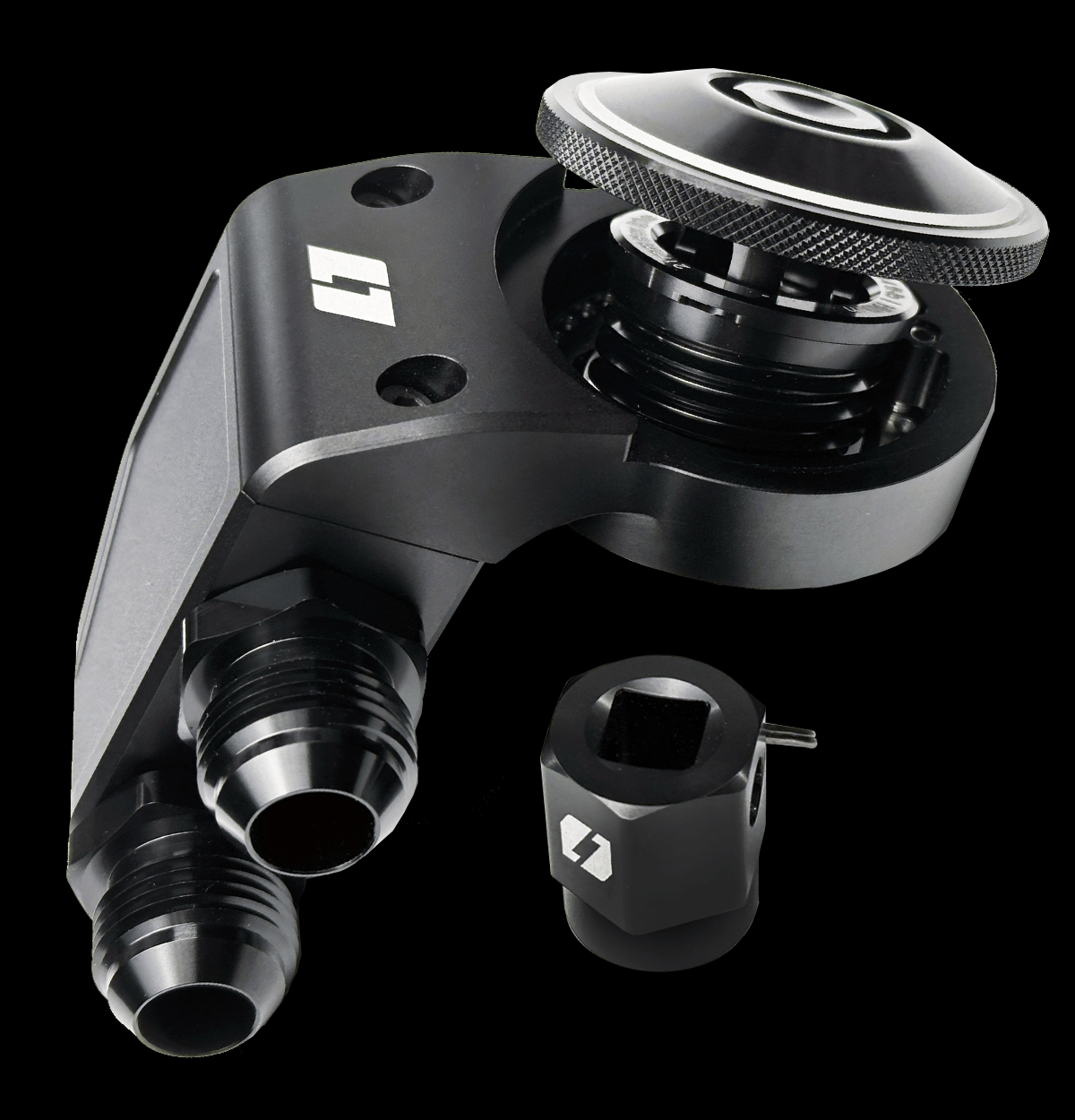 QuikVent™ Scavenger Oil Cap, Version 2.2 – BLACK – Level 7 Performance