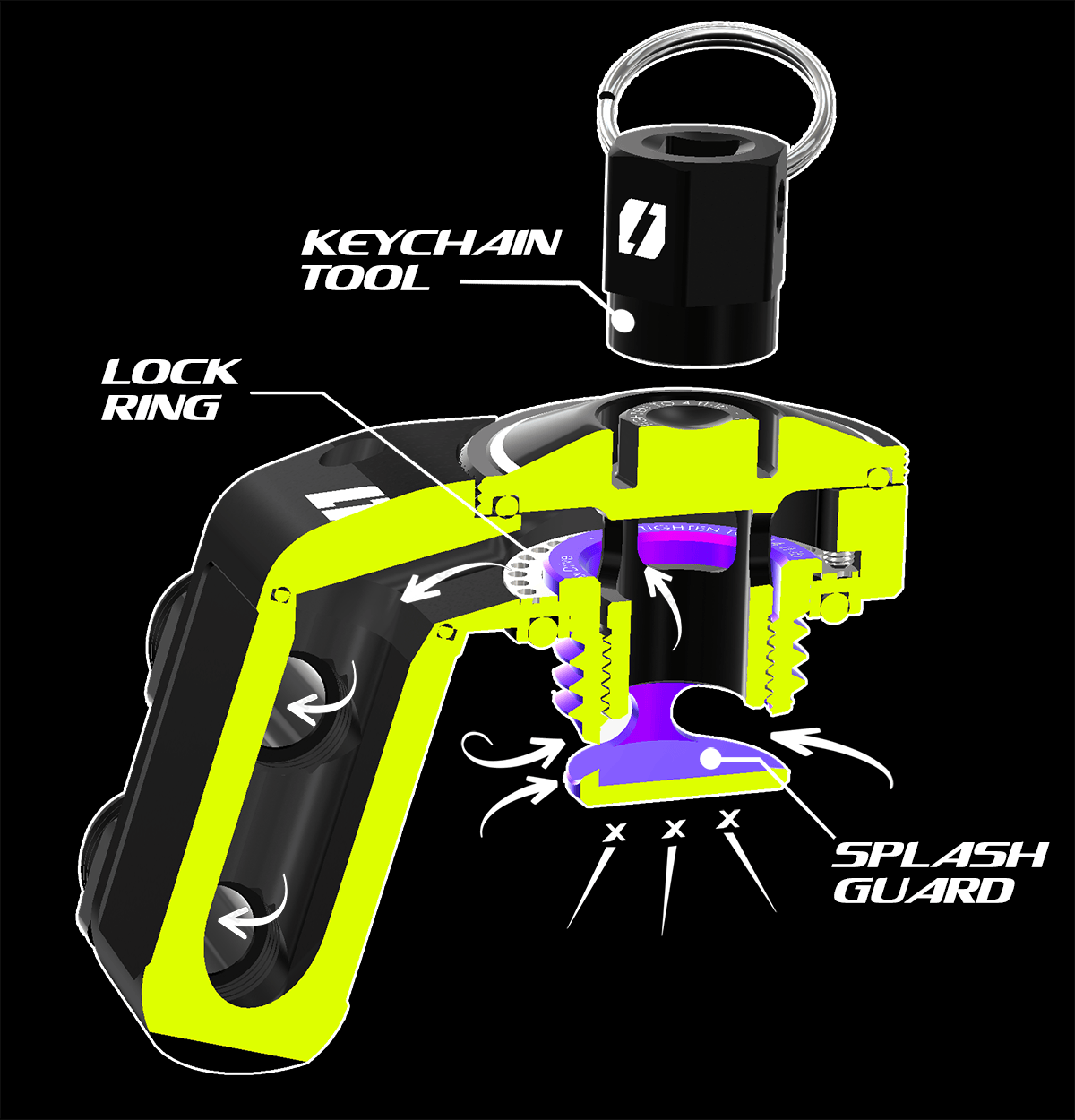 QuikVent™ Scavenger Oil Cap, Version 2.2 – BLACK – Level 7 Performance