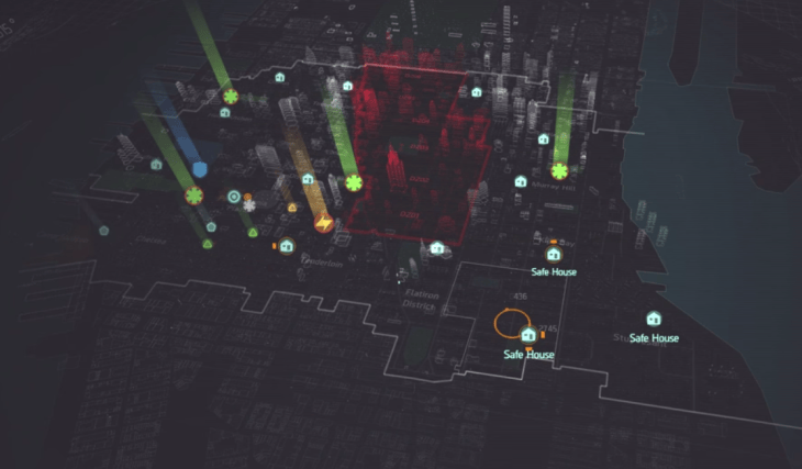 The Game's Map is a sizeable chunk of NYC, with the Dark zone taking up about a third of the map.