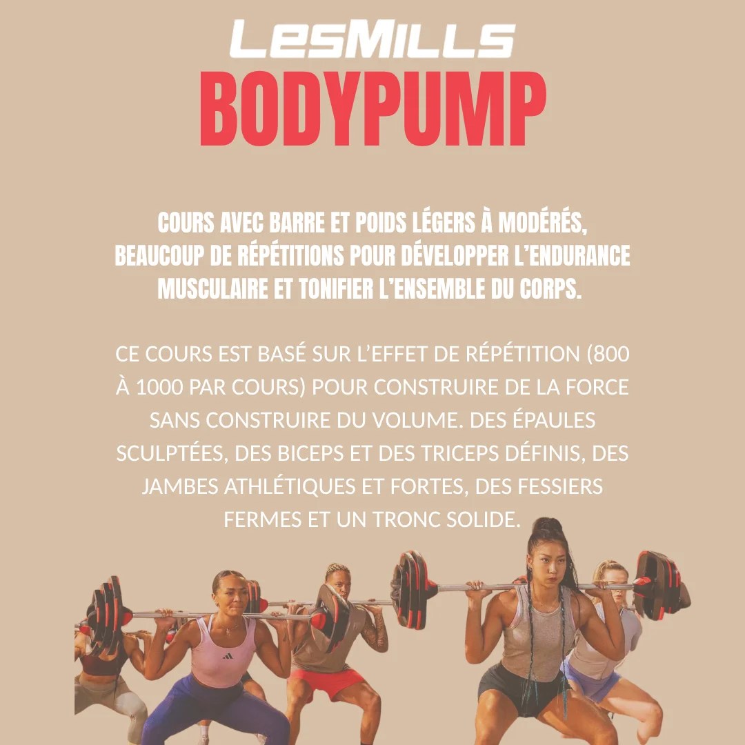 Présentation du cours Les Mills BodyPump