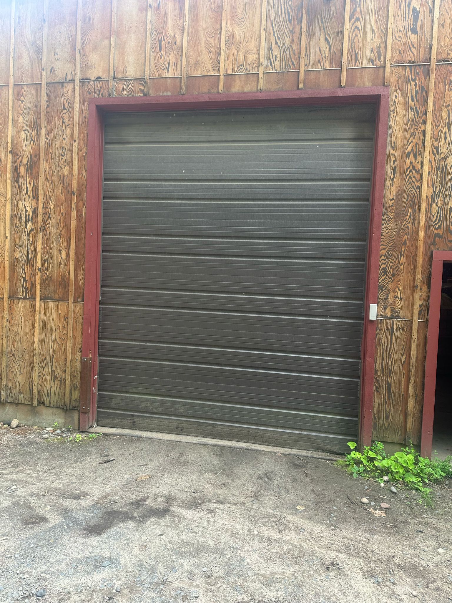 Black Garage Door.