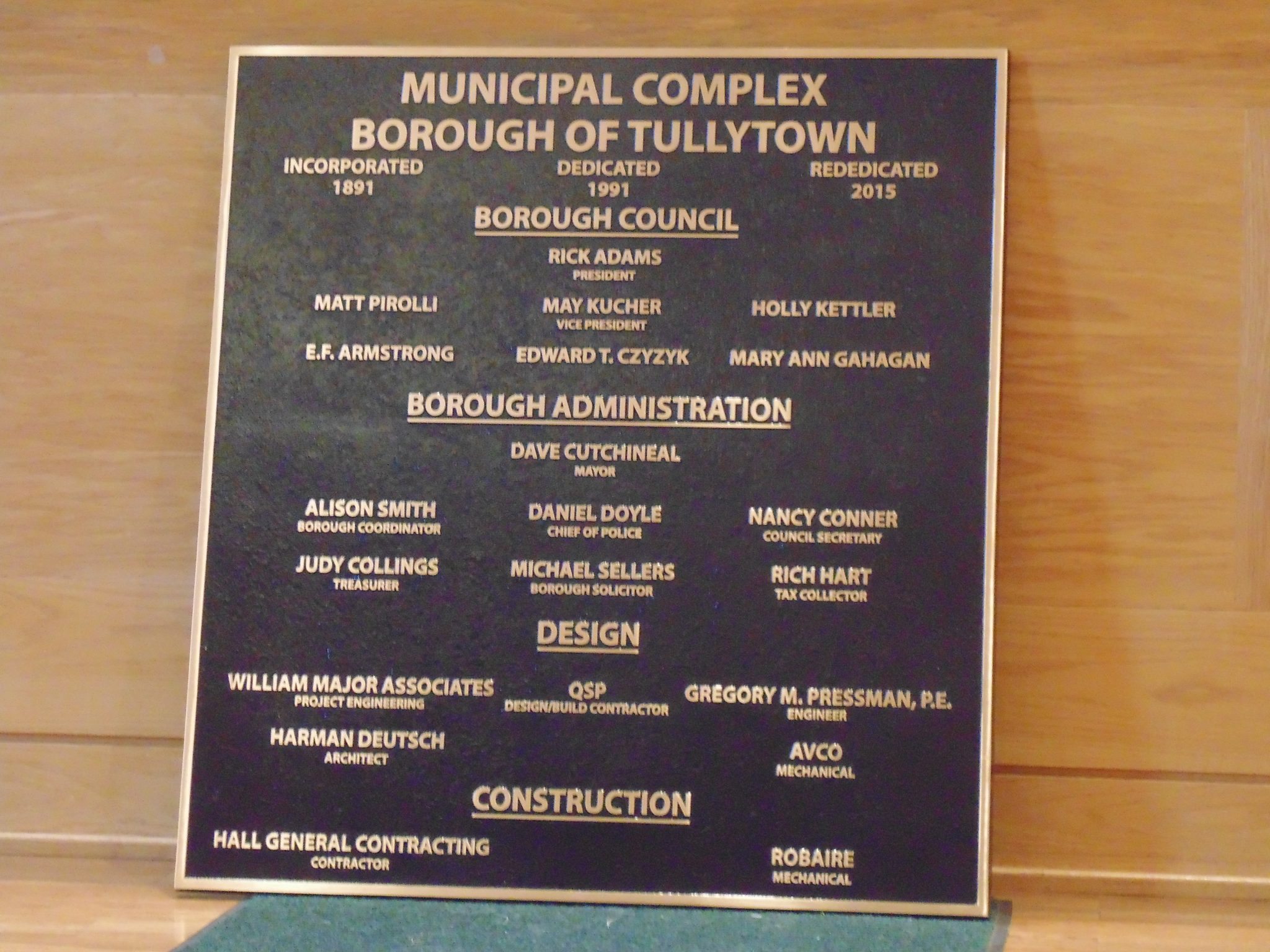 Tullytown Rededicates Borough Hall After Renovations